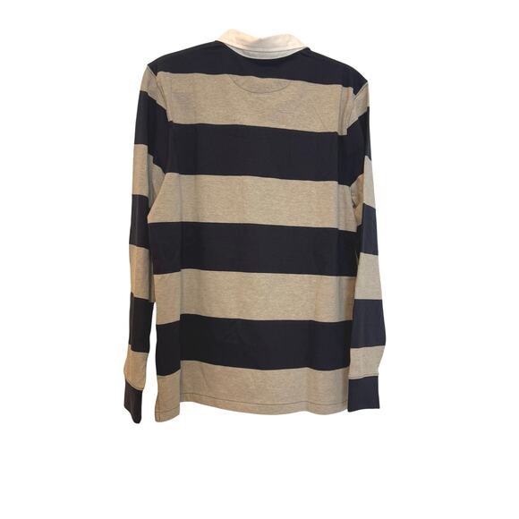 Piombo Men's Long Sleeve Striped Polo Sweatshirt Gray/Black Size XLarge NWT - Picture 4 of 11